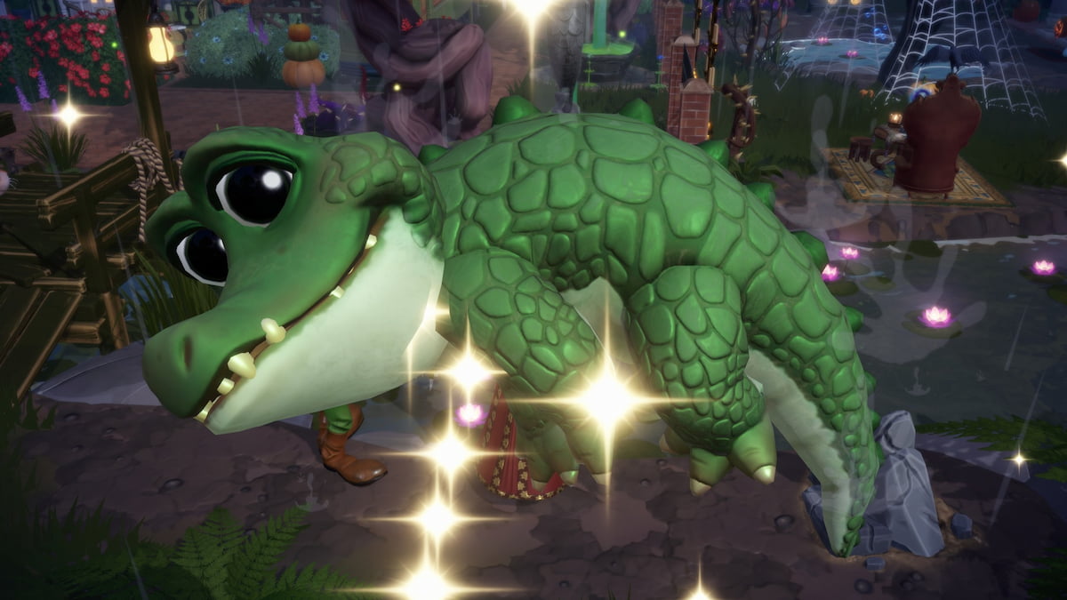 Green ornery crocodile in disney dreamlight valley