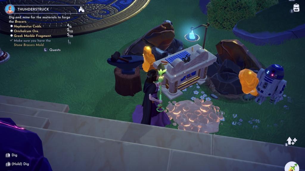 Coal spot in thunderstruck quest in disney dreamlight valley
