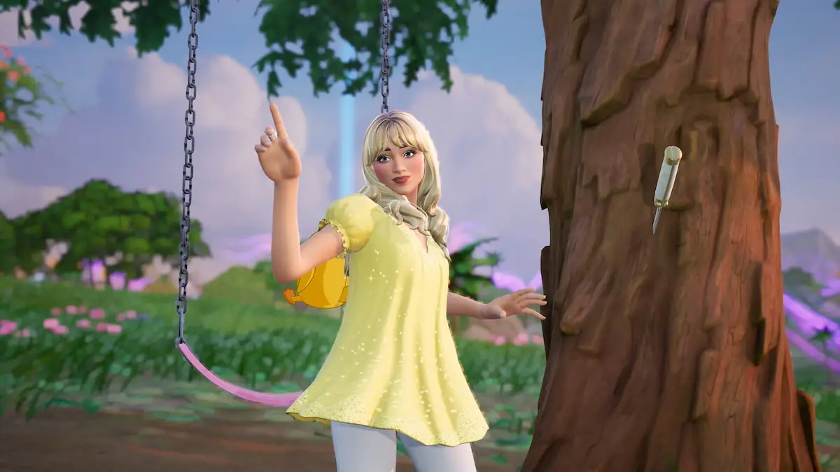 Sabrina carpenter dancing by olivia rodrigo easter egg tree in fortnite