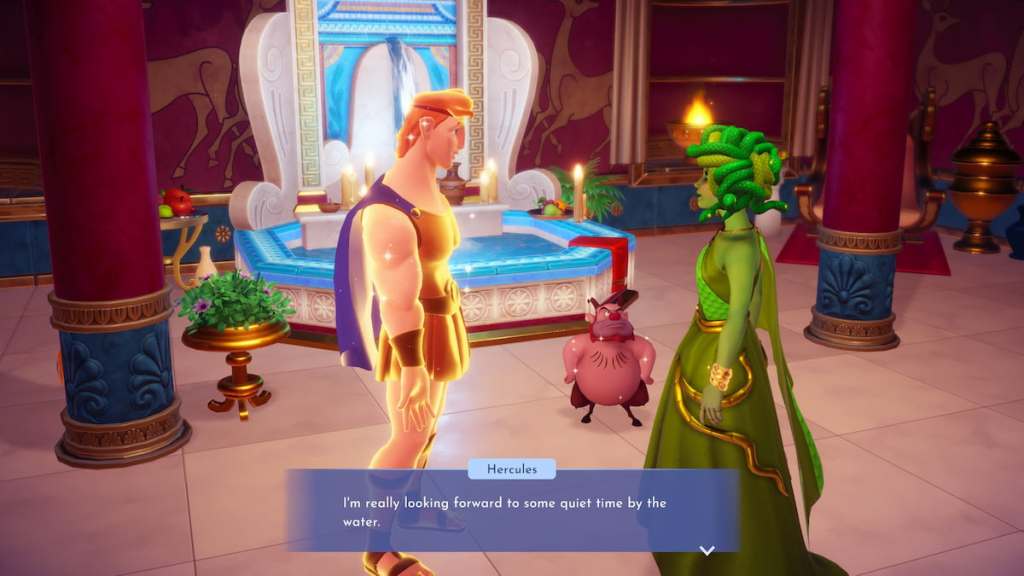 Talking about going fishing with hercules in disney dreamlight valley