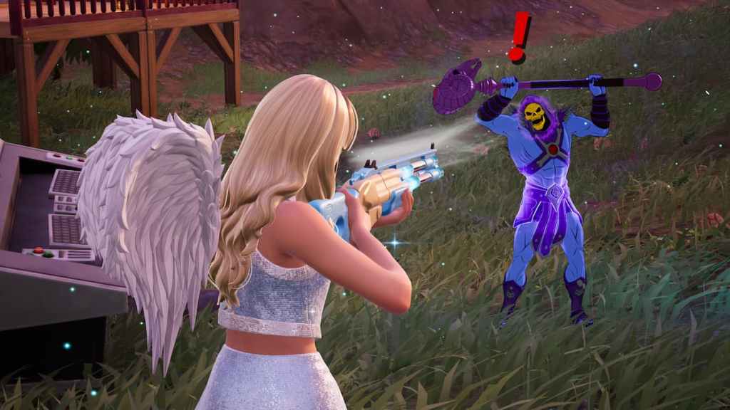 Fighting skeletor in fortnite