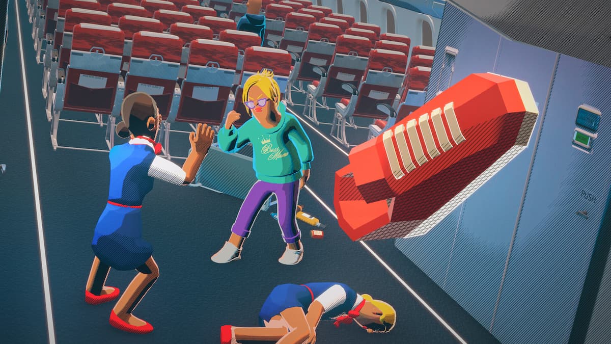 A sneaker flying over an airplane class in Flip-Flop Fury.