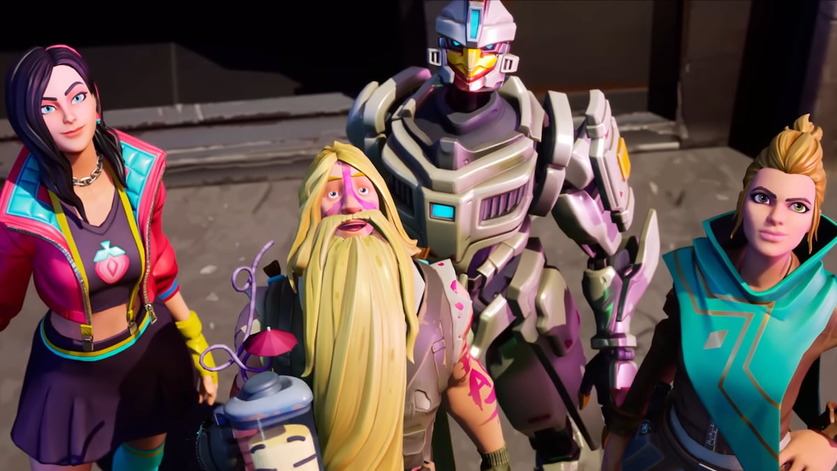 Four characters standing together in fortnite chapter 9