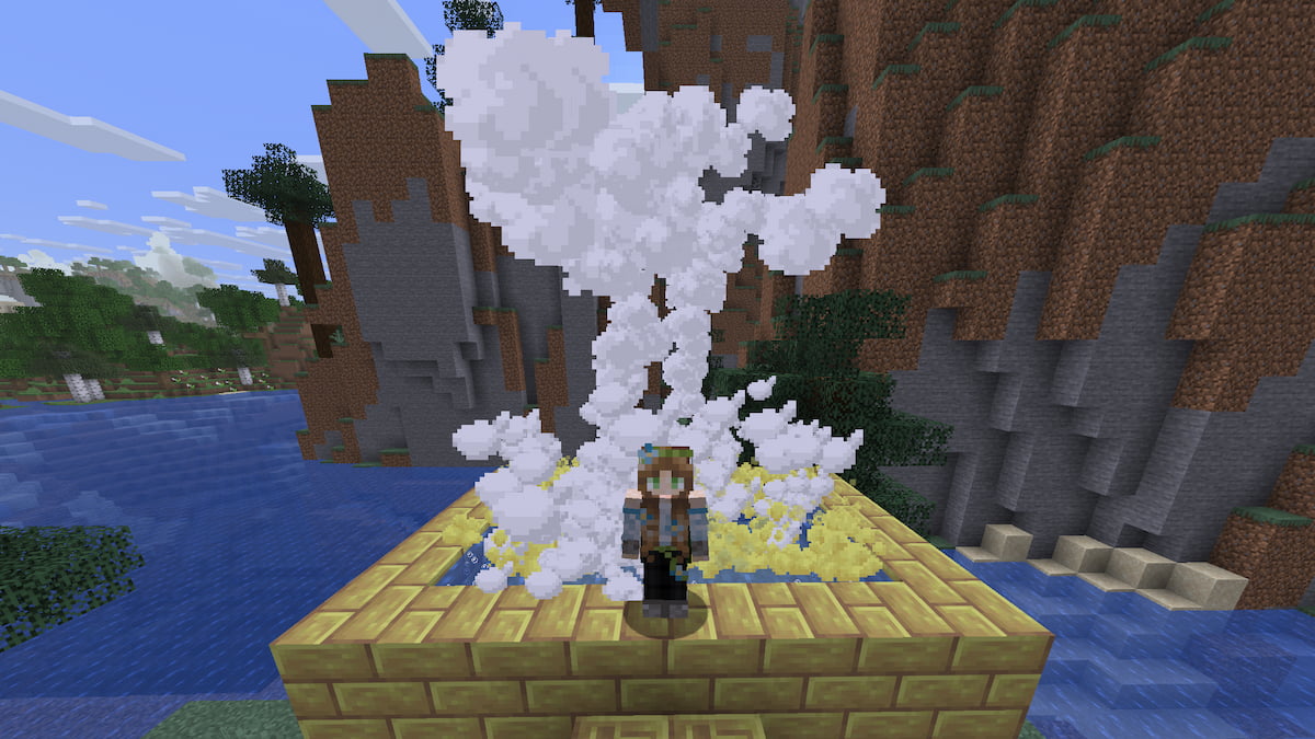 Standing by geyser in minecraft