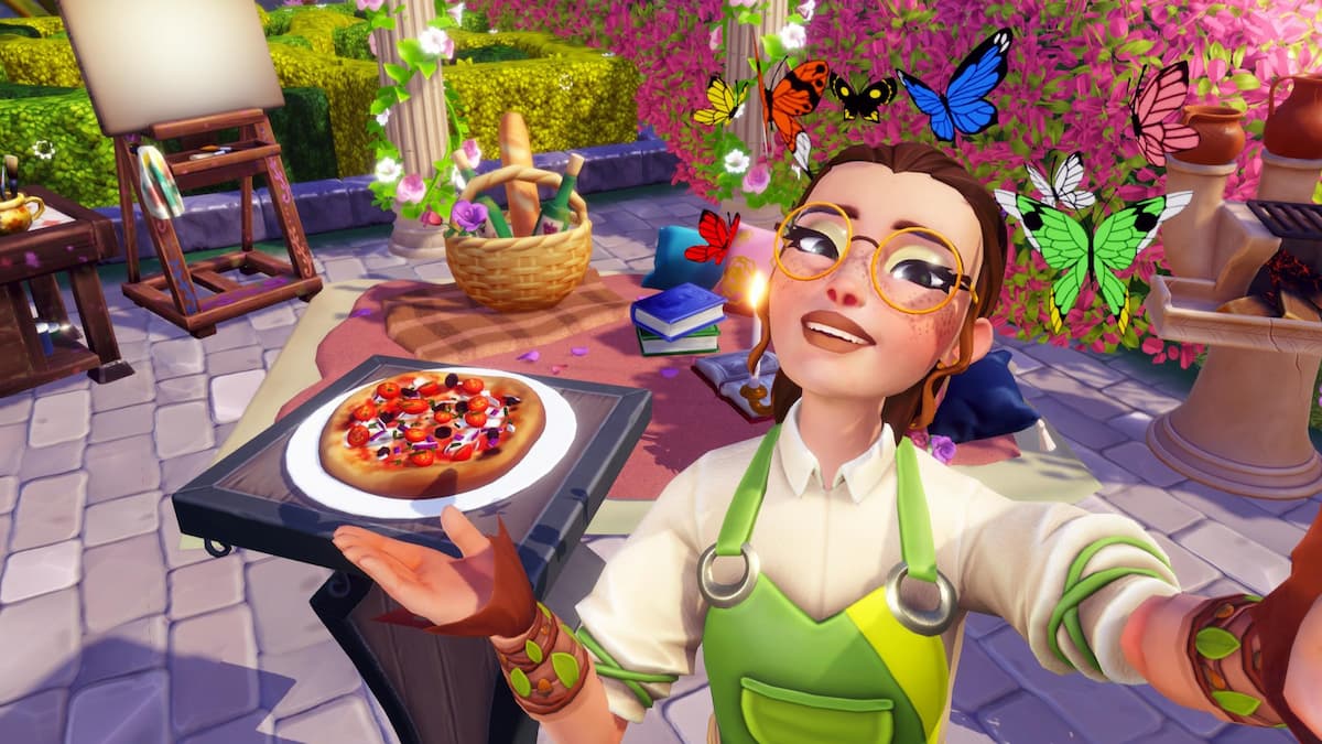 Greek pizza on pedestal in disney dreamlight valley
