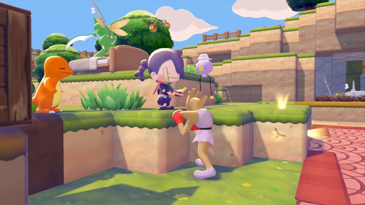 Holding a shining wish note in pokopia