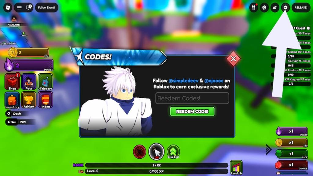 How to redeem codes in Anime Astral Simulator. 