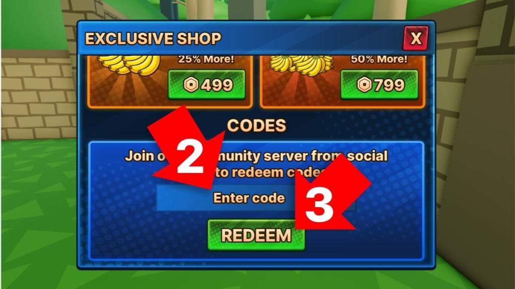 How to redeem Monkey Soccer codes step two