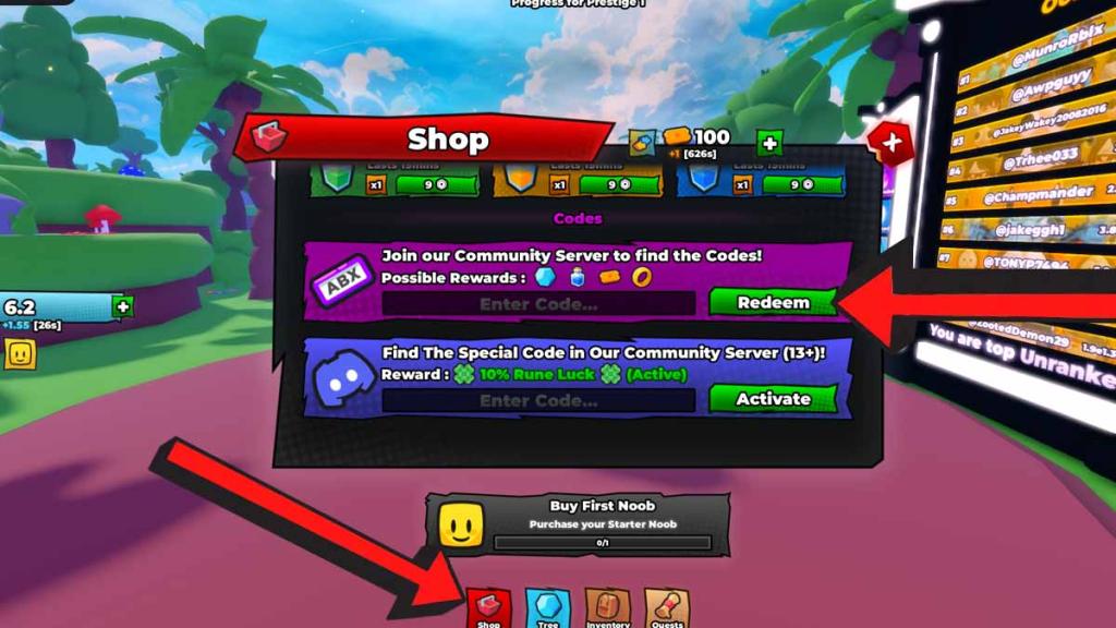 How To Redeem Noob Incremental Codes