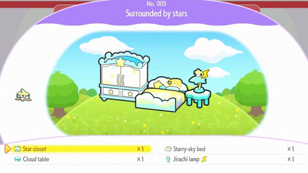 Surrounded by stars habitat  items in pokopia