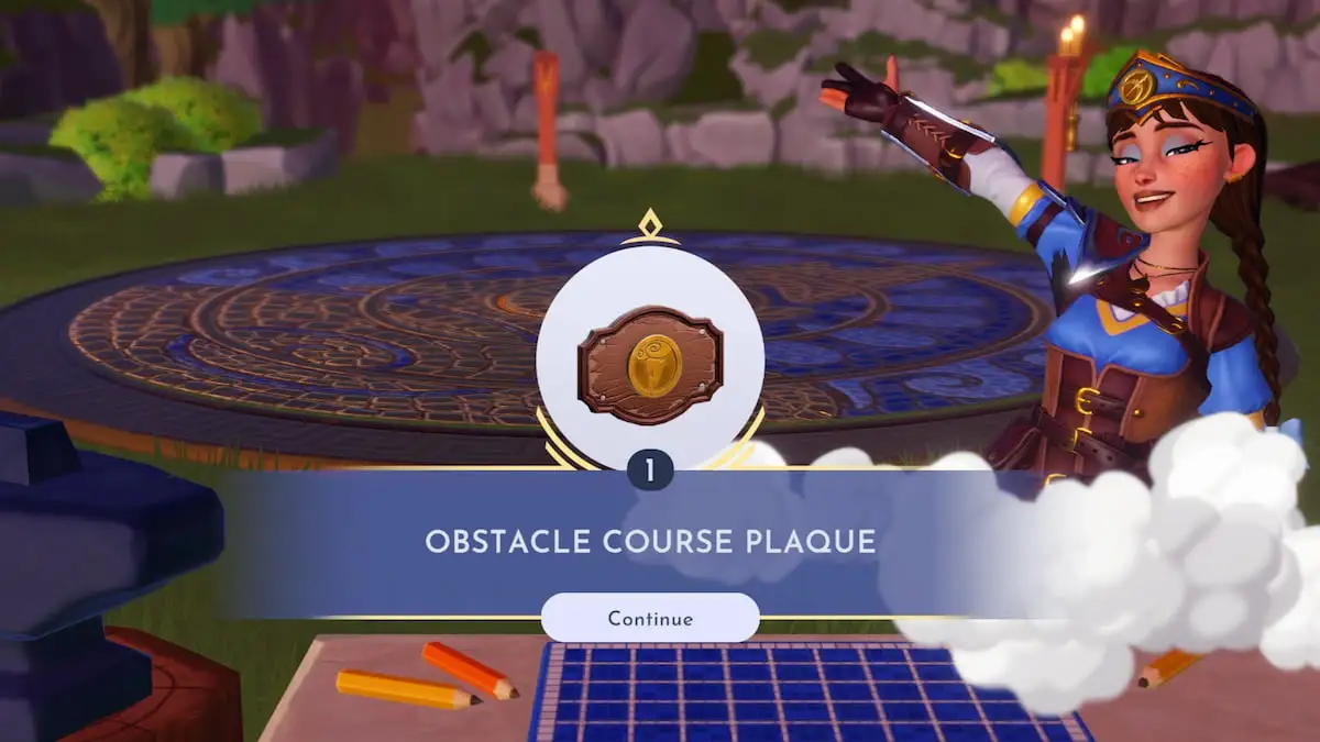 Crafting obstacle course plaque in disney dreamlight valley