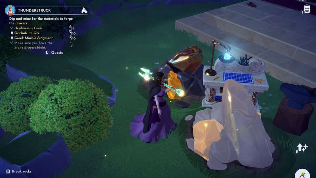 ore spot in thunderstruck quest in disney dreamlight valley