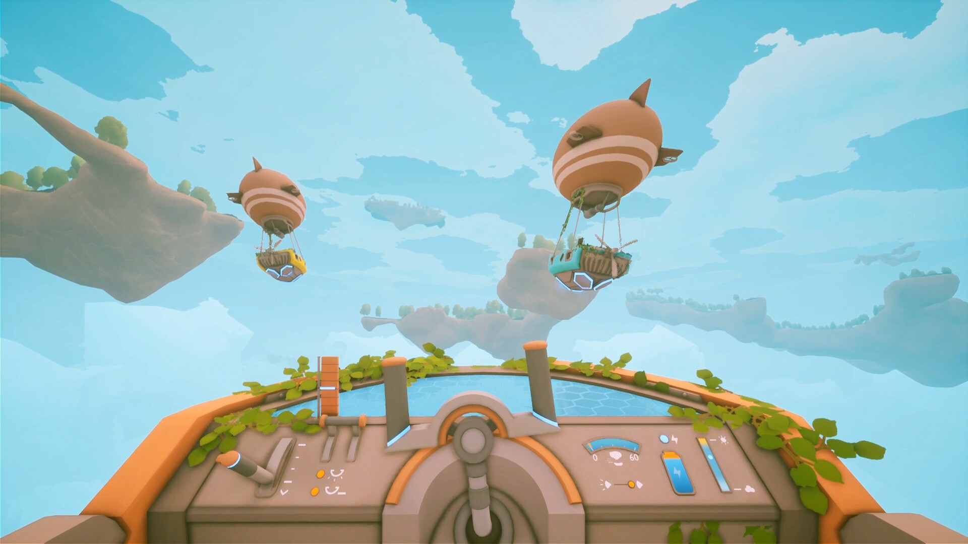 Flying airships in Solarpunk