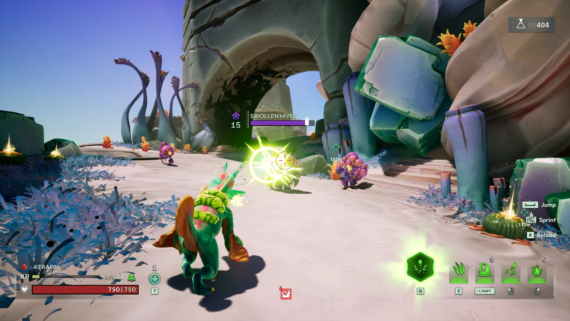 A voidling facing enemies in Voidling Bound