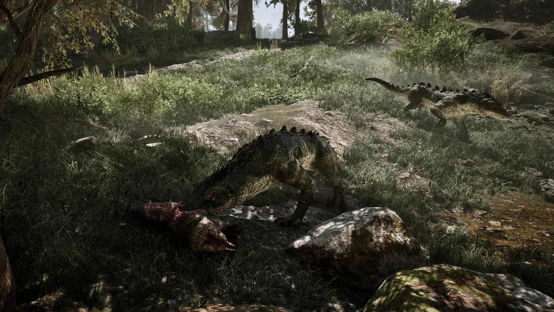 Lizards eating meat in Gothic 1 Remake