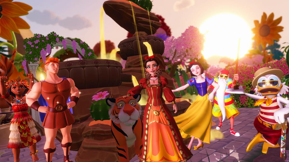 Standing in front of a fountain in disney dreamlight valley