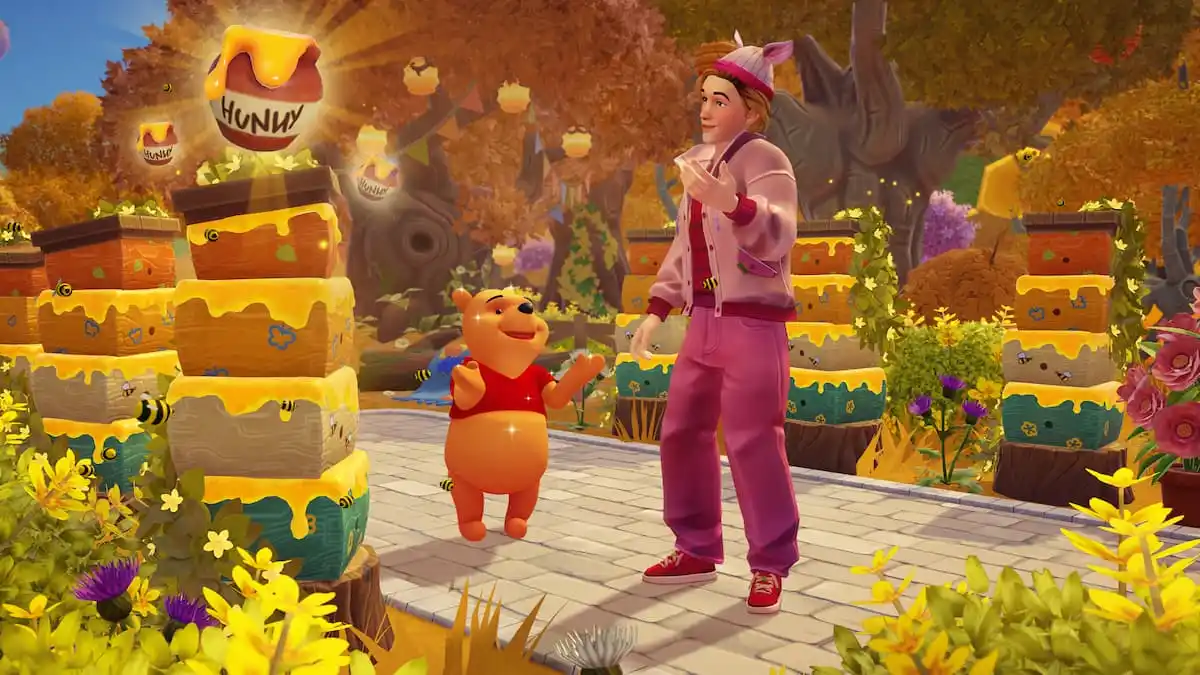 Beekeeping with Pooh in disney dreamlight valley