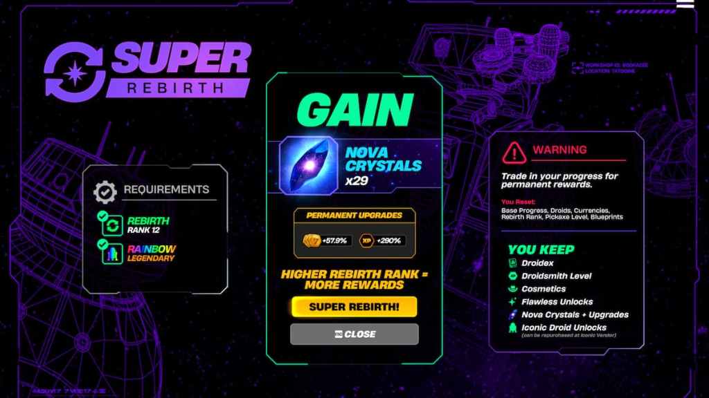 Super rebirth in droid tycoon fortnite