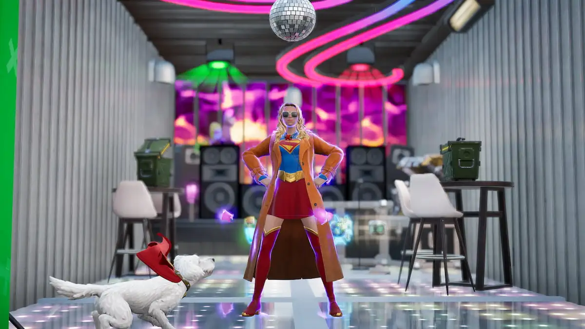 Supergirl dancing in Slone's storage bunker in fortnite