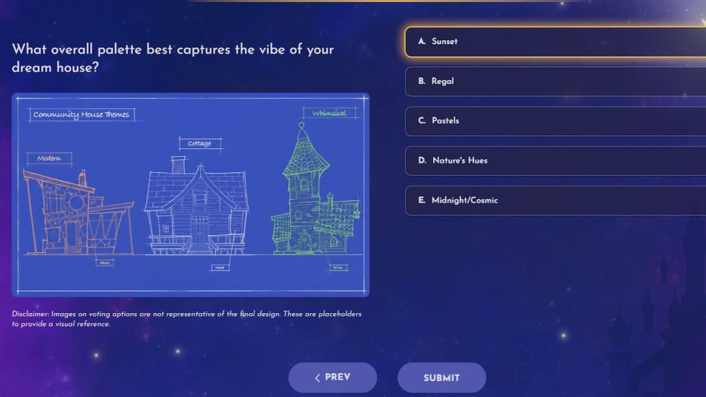Voting on house skin vibe in disney dreamlight valley
