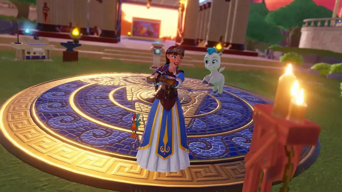 Standing on zeus crest puzzle in disney dreamlight valley