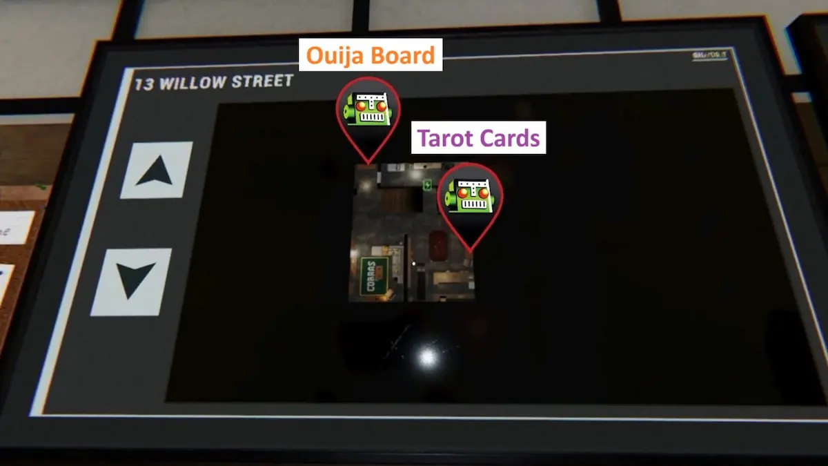 All basement 13 willow street cursed item map locations marked in phasmophobia