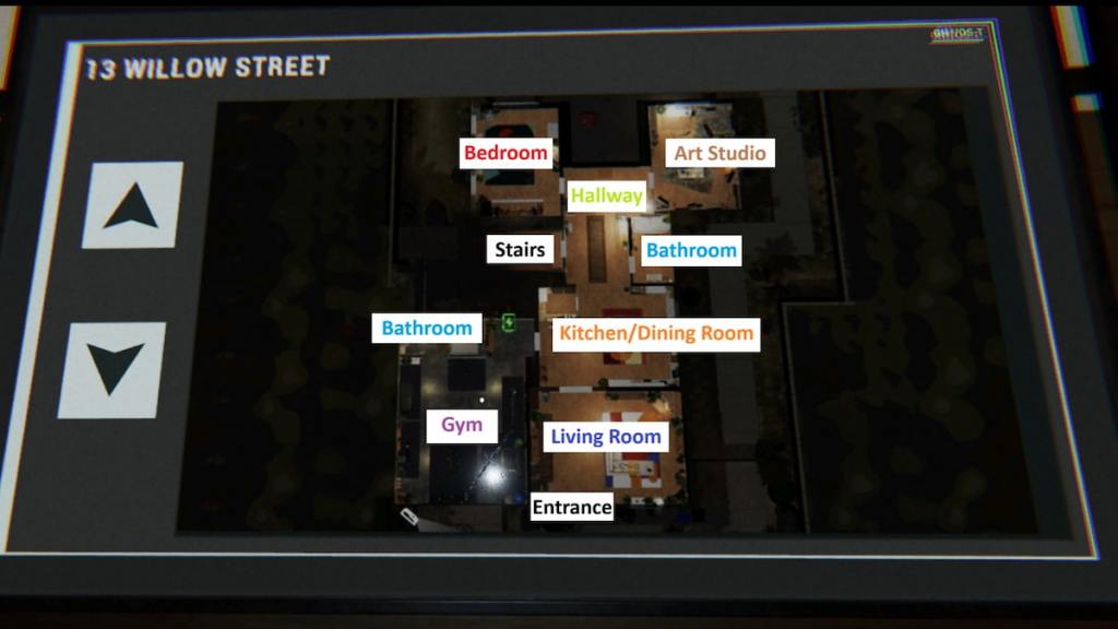 Detailed first floor map with labels