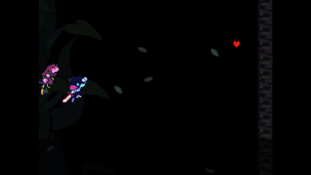 Triggering the secret encounter with FRIEND in Deltarune Chapter 5.
