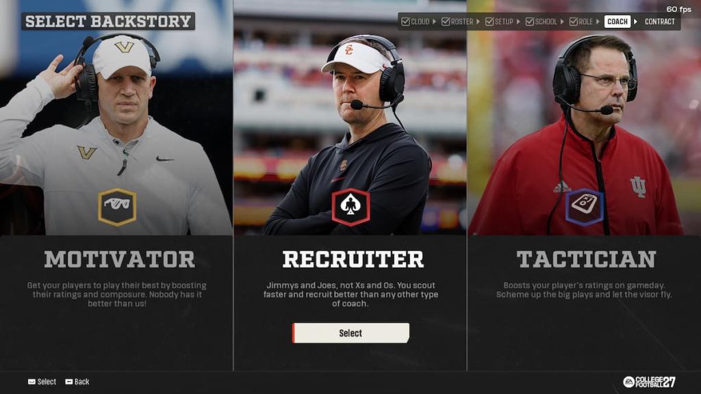 Head Coach backstories in College Football 27