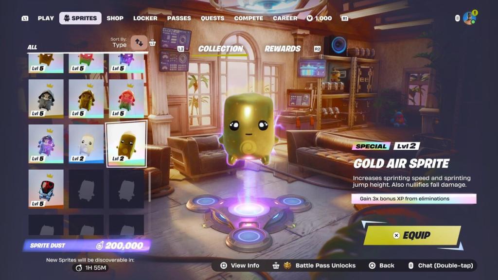 Golden Air Sprite in Fortnite