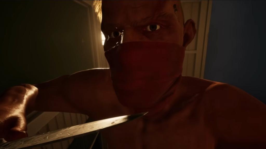 Cletus threatening with a knife
