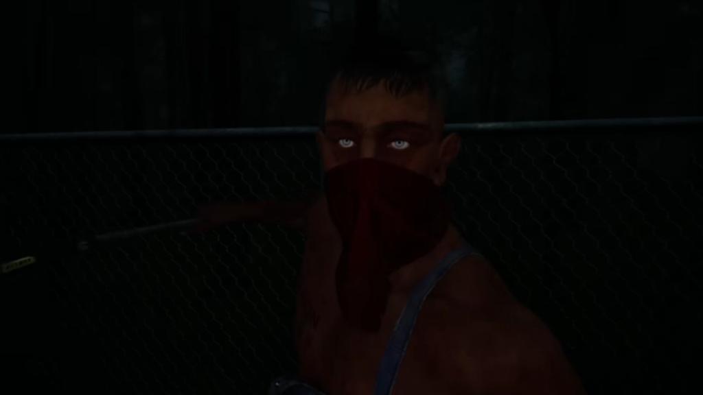 Masked Tucker holding a crowbar