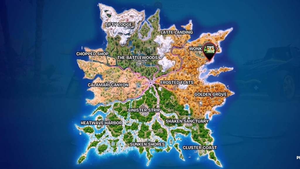 Batcave location marked on map in fortnite