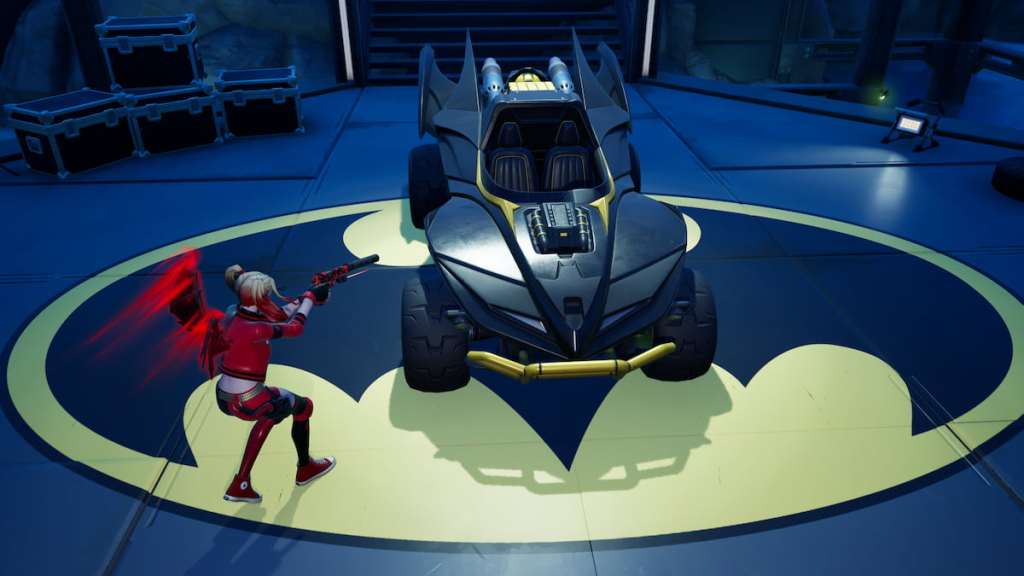 Batman beach buggy in batcave in fortnite