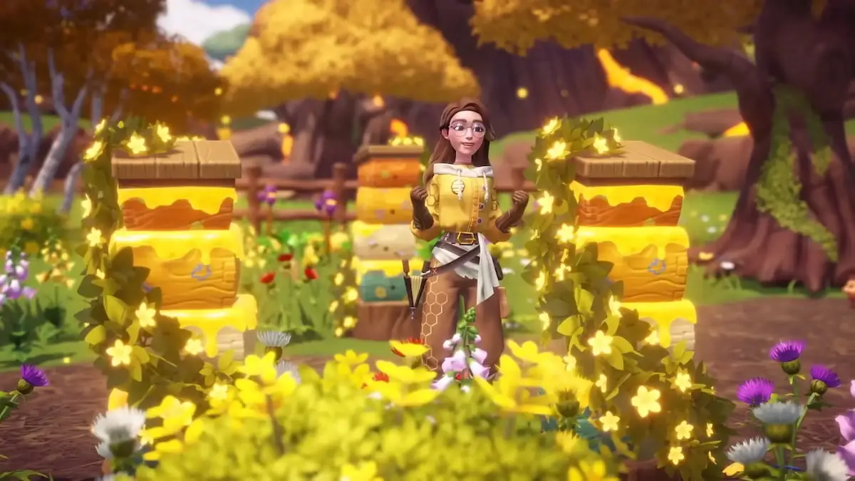 Player beekeeping in disney dreamlight valley