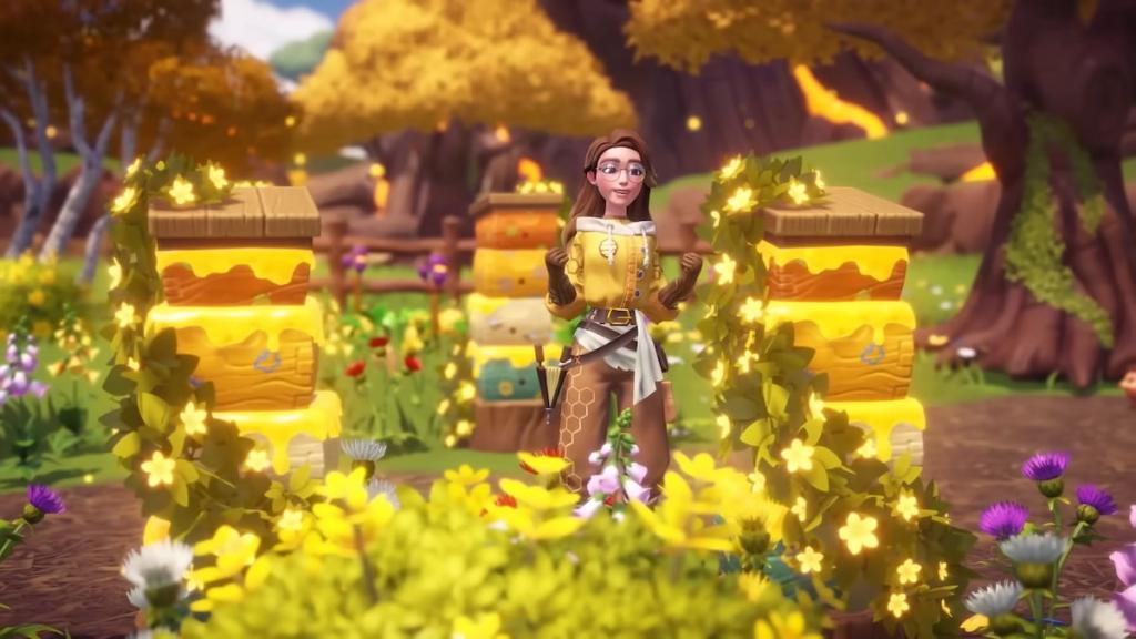 Player beekeeping in disney dreamlight valley