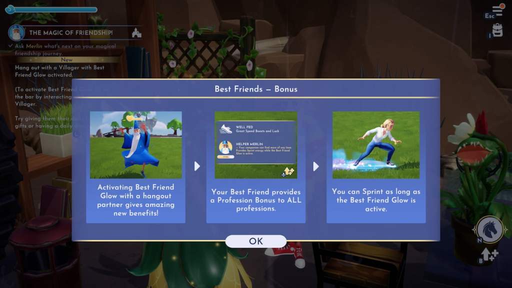 Best friend glow explained in disney dreamlight valley