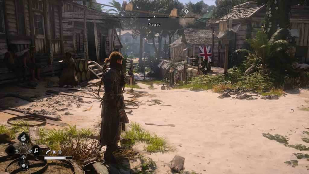 Edward Kenway standing in Nassau in Black Flag Resynced.