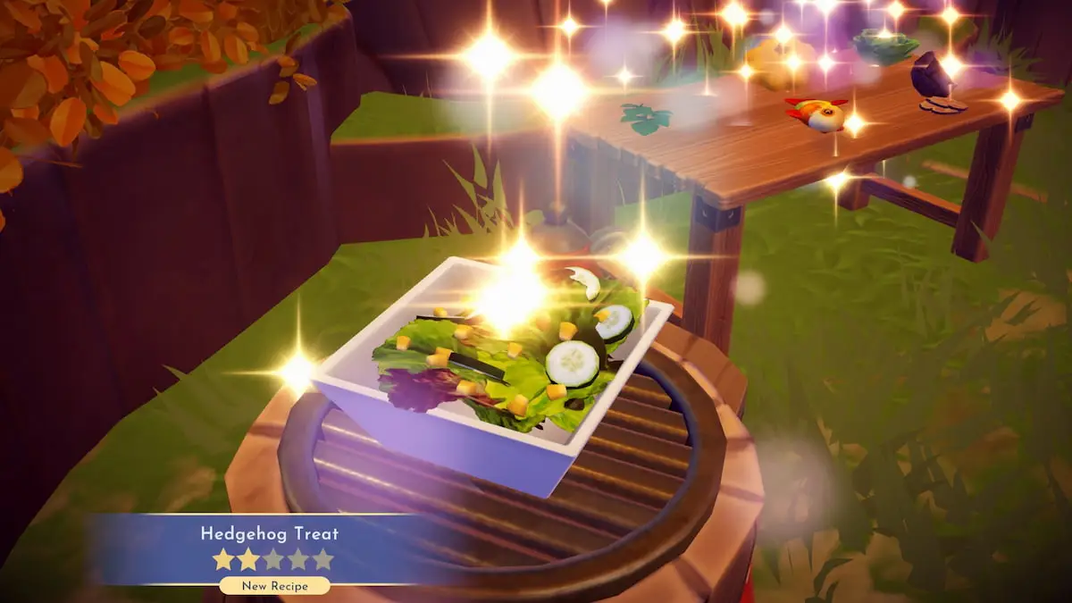 Cooked hedgehog treat in disney dreamlight valley