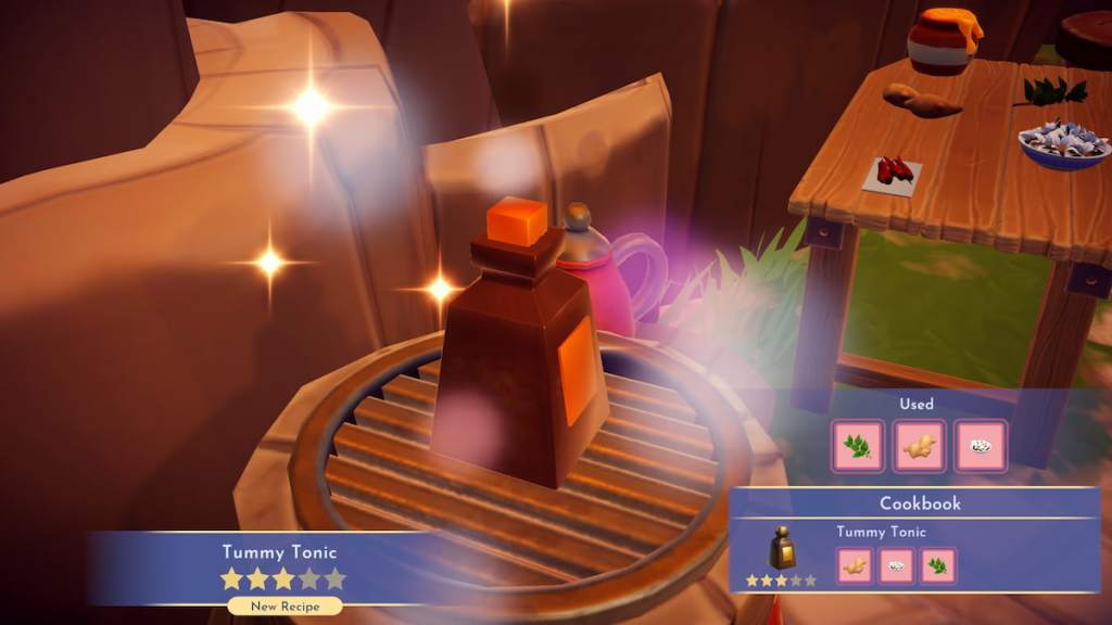 Cooked tummy tonic in disney dreamlight valley