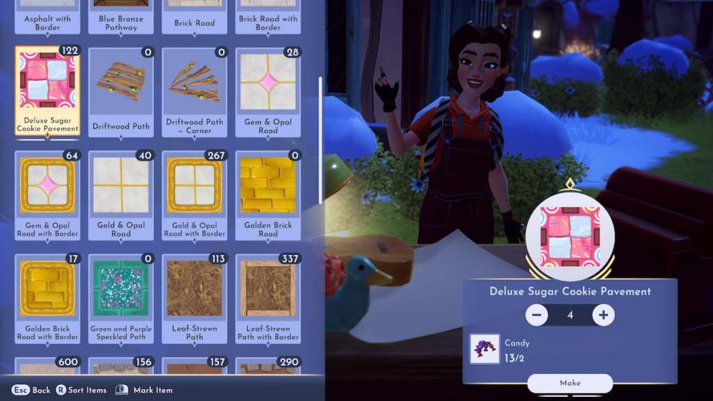 Crafting Sugar Cookie Pavement in disney dreamlight valley