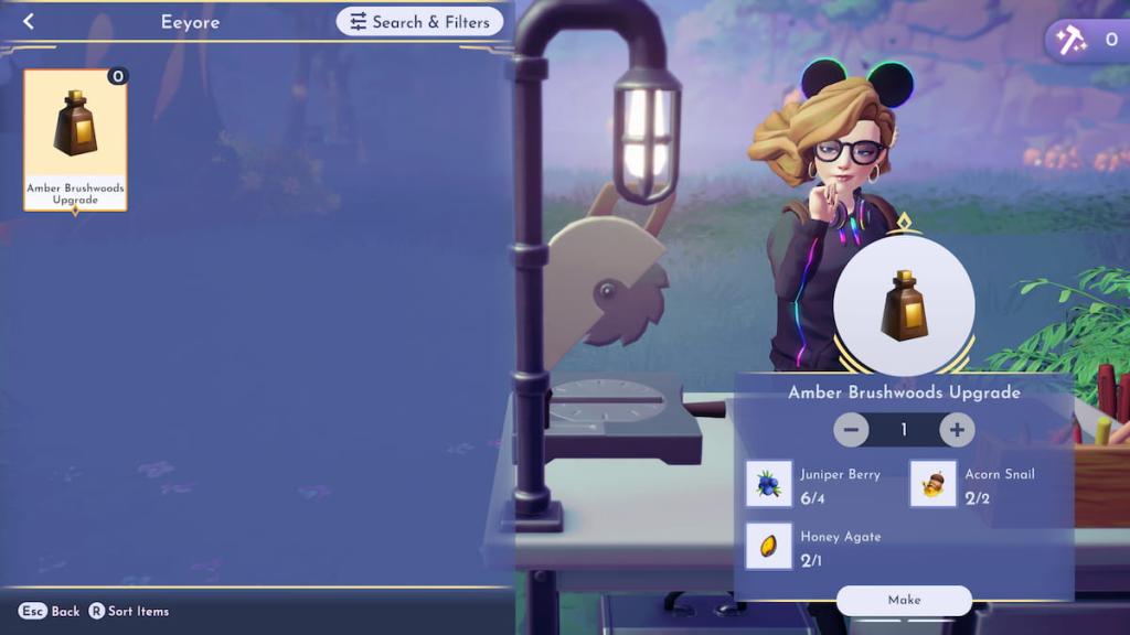 Disney Dreamlight Valley Amber Brushwoods Upgrade