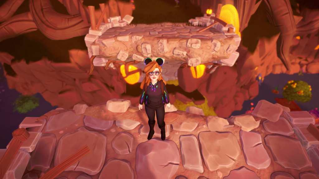 Disney Dreamlight Honeyglow Woods broken bridge photo