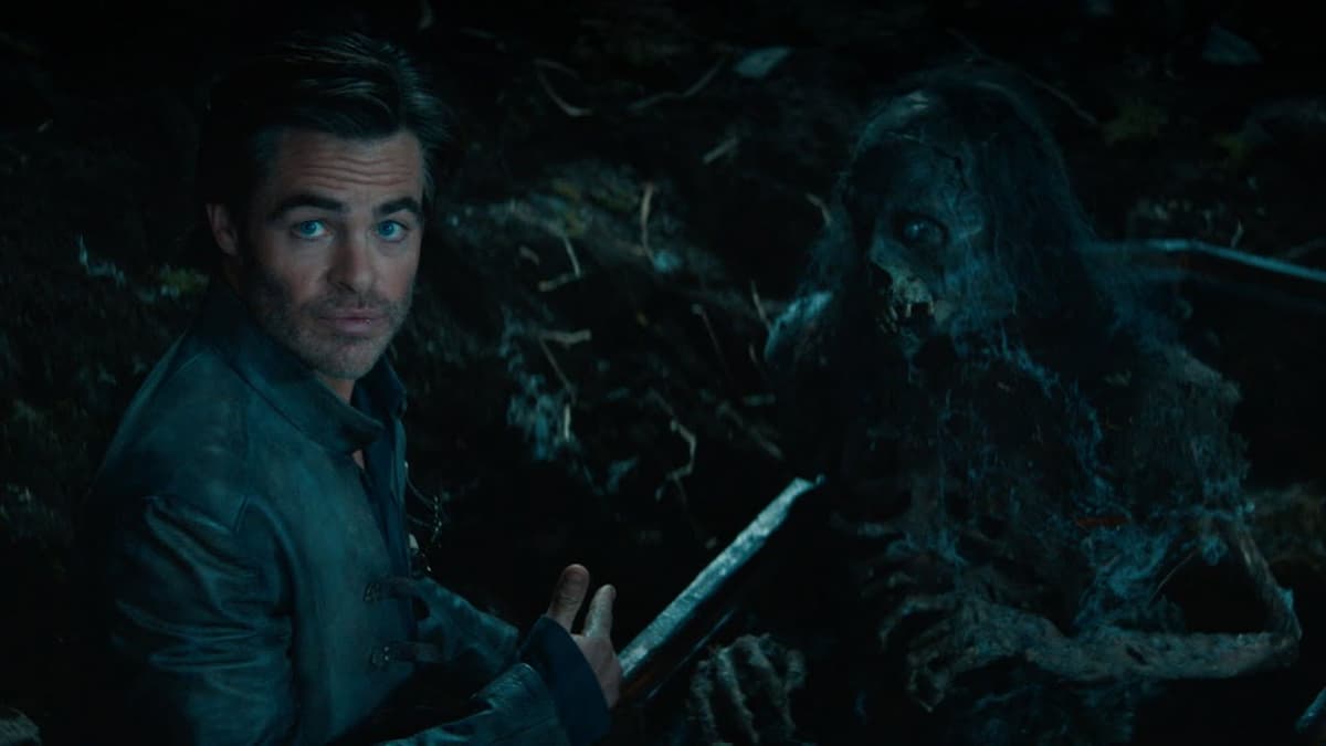 Character speaking to a corpse in DND Honor Among Thieves.