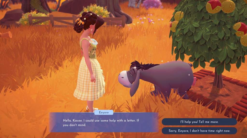 Talking to eeyore in disney dreamlight valley