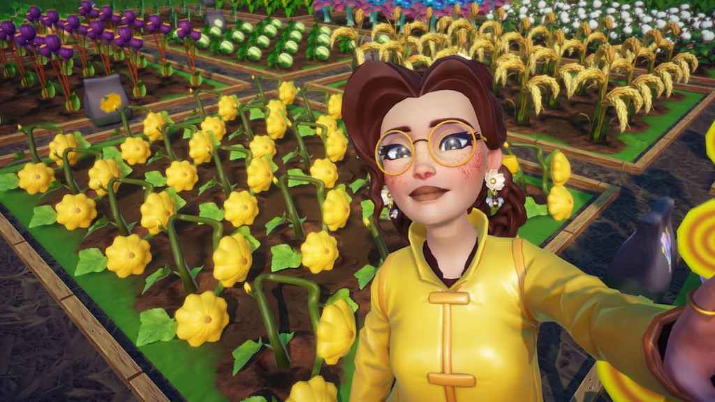 Field of golden pattypan in disney dreamlight valley