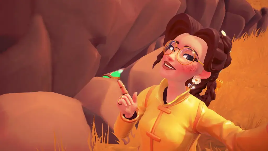 Hidden green chest in honeyglow woods in disney dreamlight valley