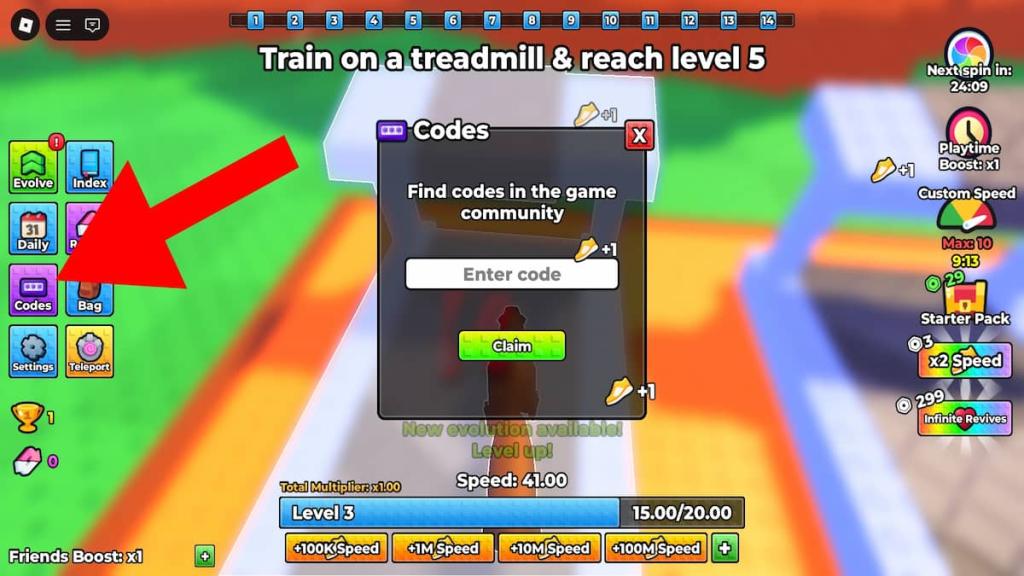 How to redeem +1 Speed Evolve codes.