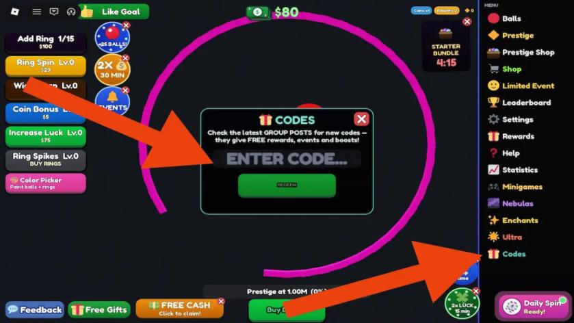 how to redeem codes idle balls roblox