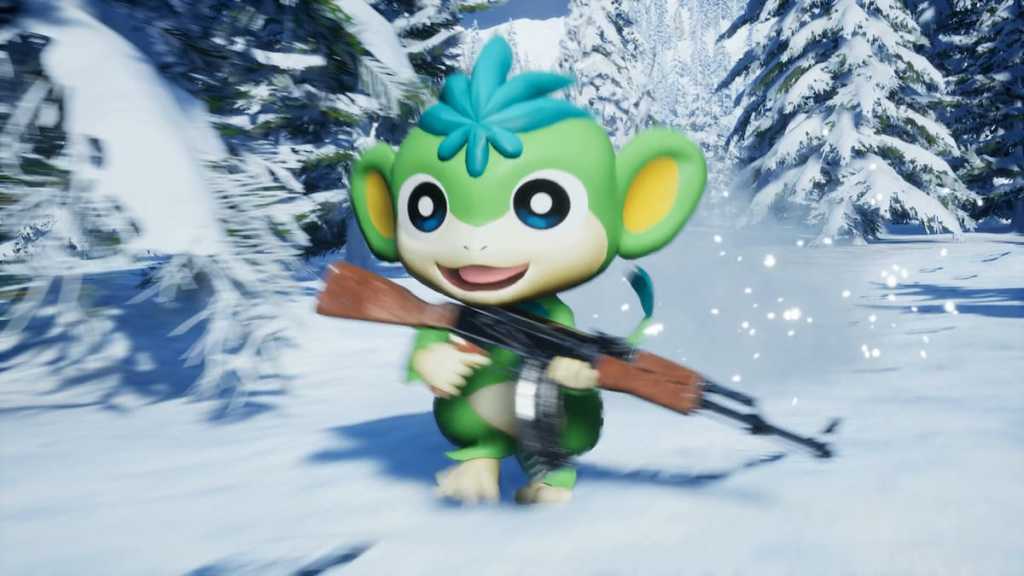 Palworld monkey with a gun